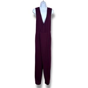 Kate Spade Jumpsuit Womens 8 Purple plum twist back v neck wool blend pockets